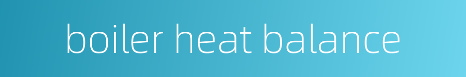 boiler heat balance的同义词