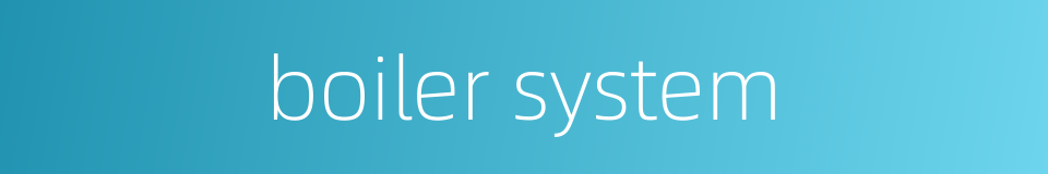 boiler system的同义词