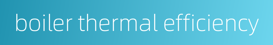 boiler thermal efficiency的同义词
