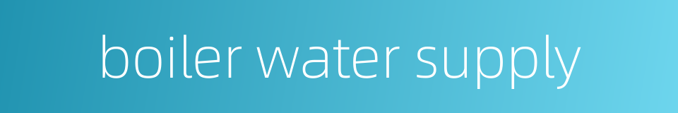 boiler water supply的同义词