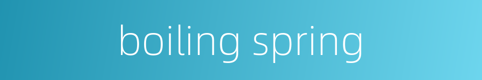 boiling spring的同义词
