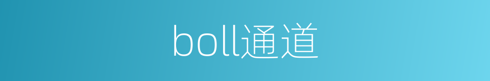 boll通道的同义词