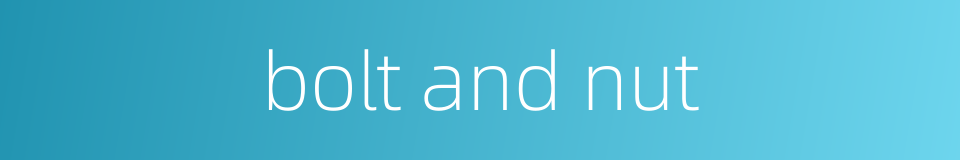 bolt and nut的同义词