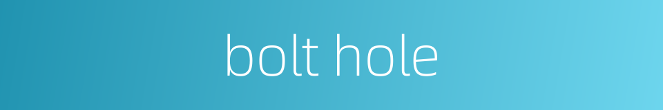 bolt hole的同义词