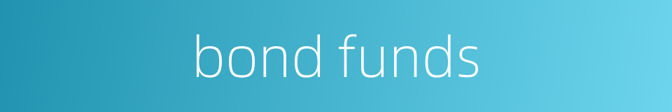 bond funds的同义词