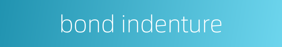 bond indenture的同义词