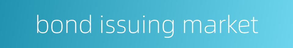 bond issuing market的同义词