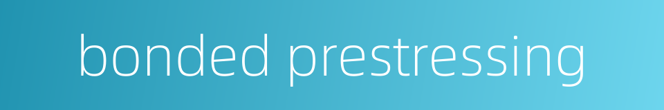 bonded prestressing的同义词
