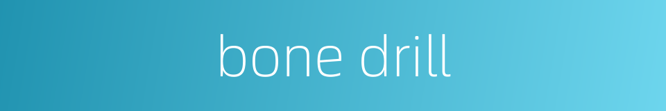 bone drill的同义词