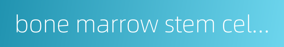 bone marrow stem cell transplantation的同义词