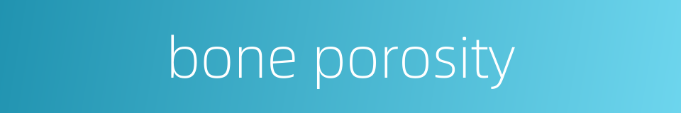 bone porosity的同义词