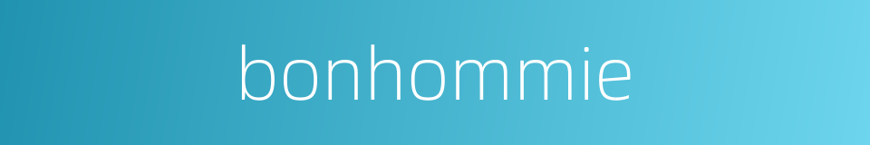 bonhommie的同义词