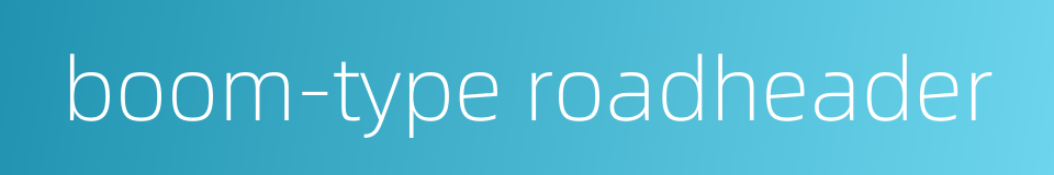 boom-type roadheader的同义词