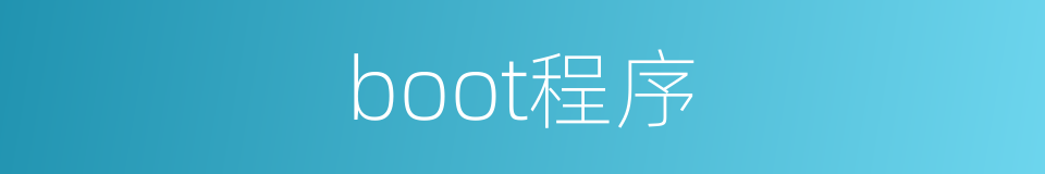 boot程序的同义词