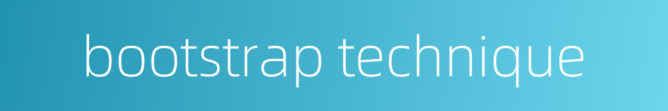 bootstrap technique的同义词