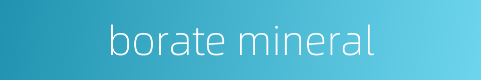 borate mineral的同义词
