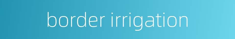border irrigation的同义词