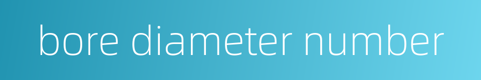 bore diameter number的同义词