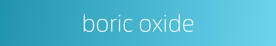 boric oxide的同义词