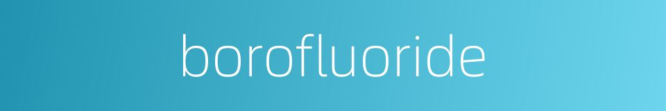borofluoride的同义词