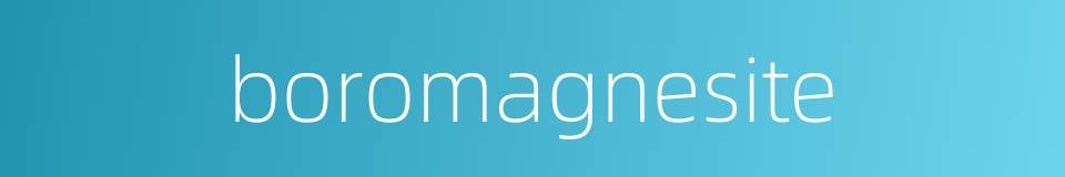 boromagnesite的同义词