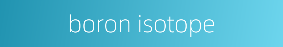 boron isotope的同义词