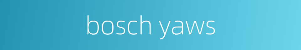 bosch yaws的同义词