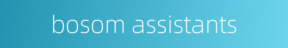 bosom assistants的同义词