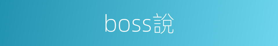 boss說的同義詞