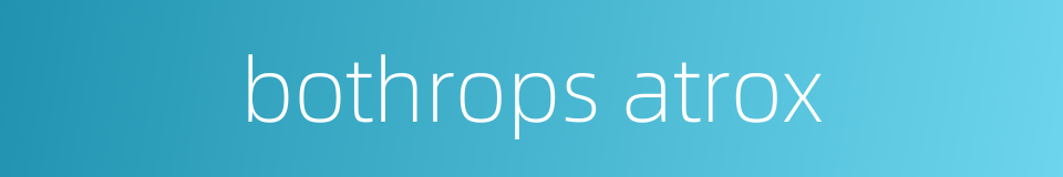 bothrops atrox的同义词