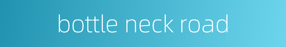 bottle neck road的同义词