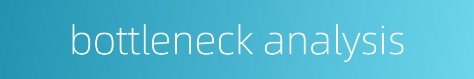 bottleneck analysis的同义词
