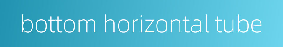 bottom horizontal tube的同义词
