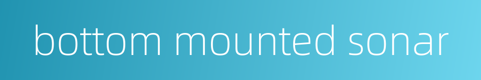 bottom mounted sonar的同义词