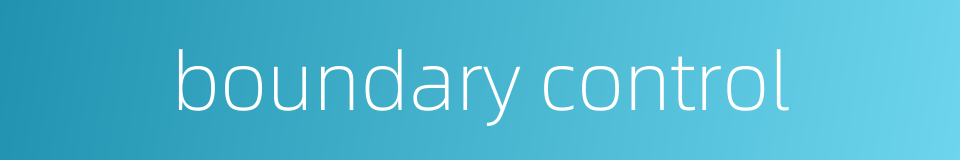 boundary control的同义词