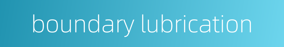 boundary lubrication的同义词
