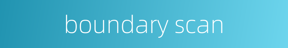 boundary scan的同义词