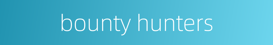 bounty hunters的同义词