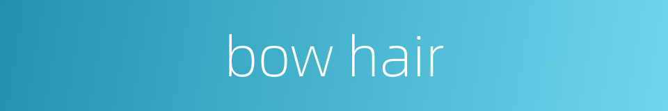 bow hair的同义词
