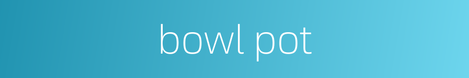 bowl pot的同义词