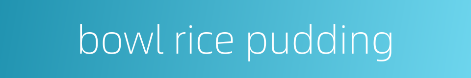 bowl rice pudding的同义词