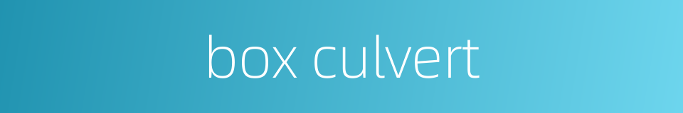 box culvert的同义词