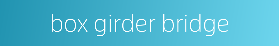box girder bridge的同义词
