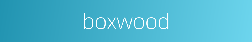 boxwood的同义词