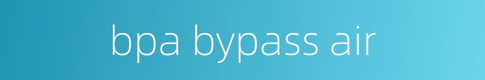 bpa bypass air的同义词