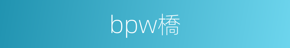 bpw橋的同義詞