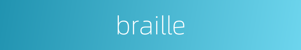 braille的同义词