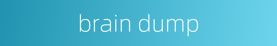 brain dump的同义词