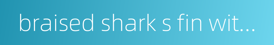 braised shark s fin with brown sauce的同义词