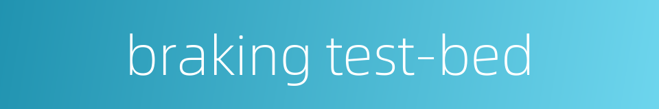 braking test-bed的同义词